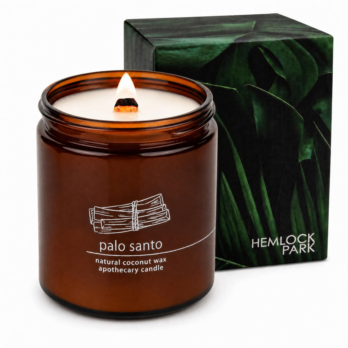 Hemlock Park frontal del envase mostrando diseño y beneficio aromático