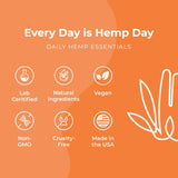 Hemp & Hand porción en mano mostrando conveniencia y dosificación precisa