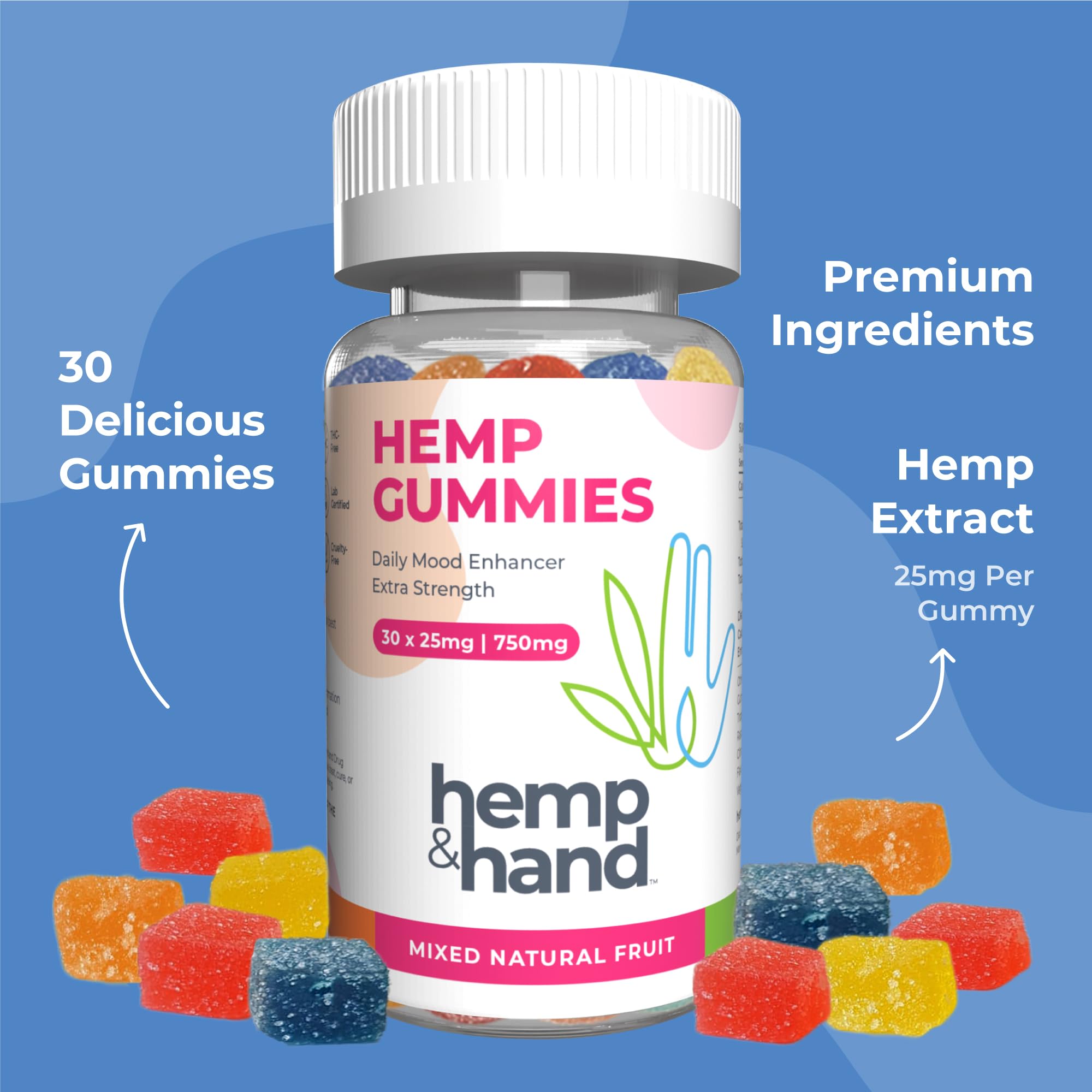 Hemp & Hand primer plano de la textura pectínica y acabado masticable