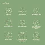Hempress Hygienics muestra alas y adhesivo no tóxico para mejor fijación