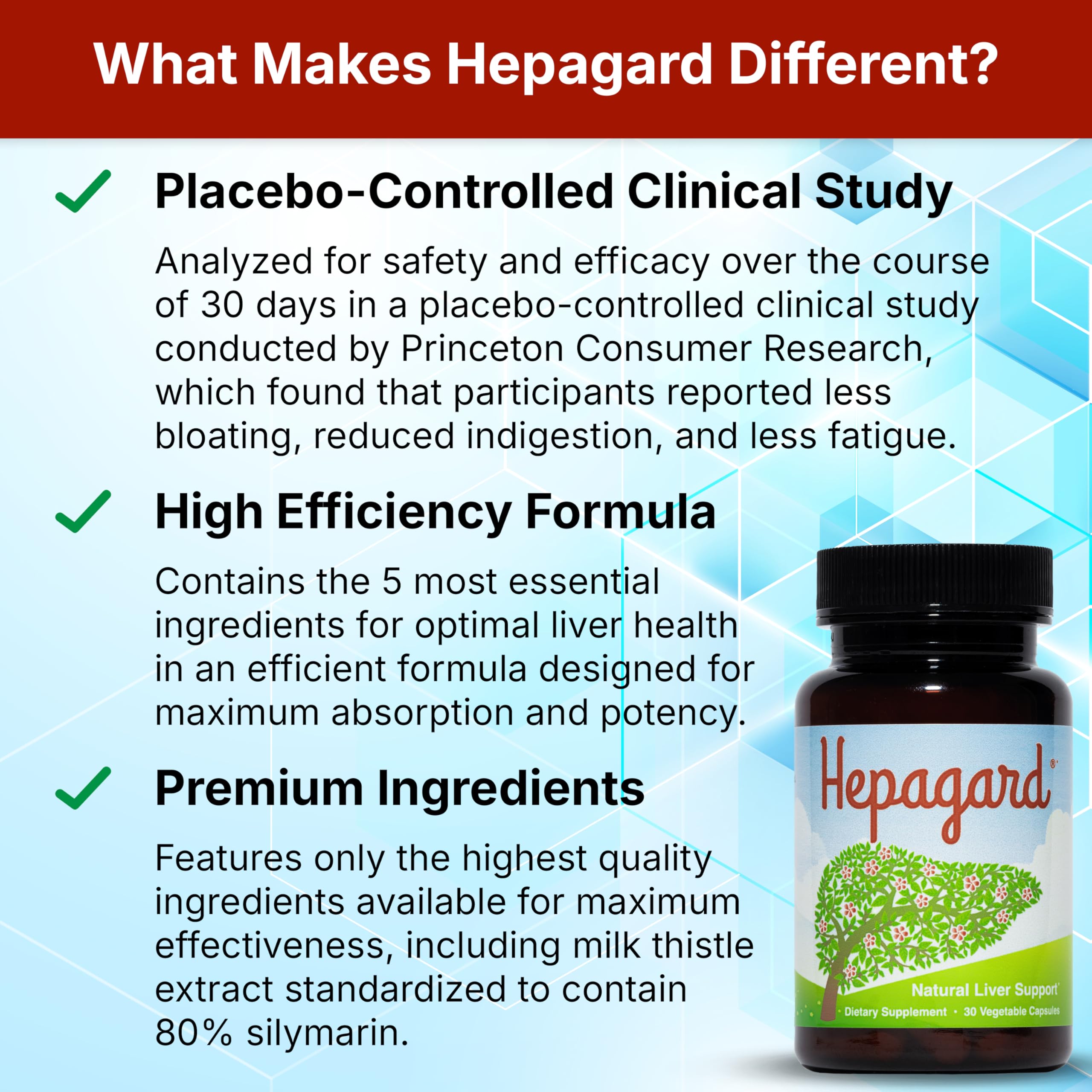 Hepagard mezcla de ingredientes naturales demostrando composición equilibrada