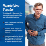 Hepatalgina botella sobre encimera de cocina transmitiendo uso diario y conveniencia