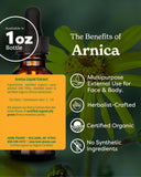 Herb Pharm detalle de textura del extracto líquido de árnica y aspecto limpio