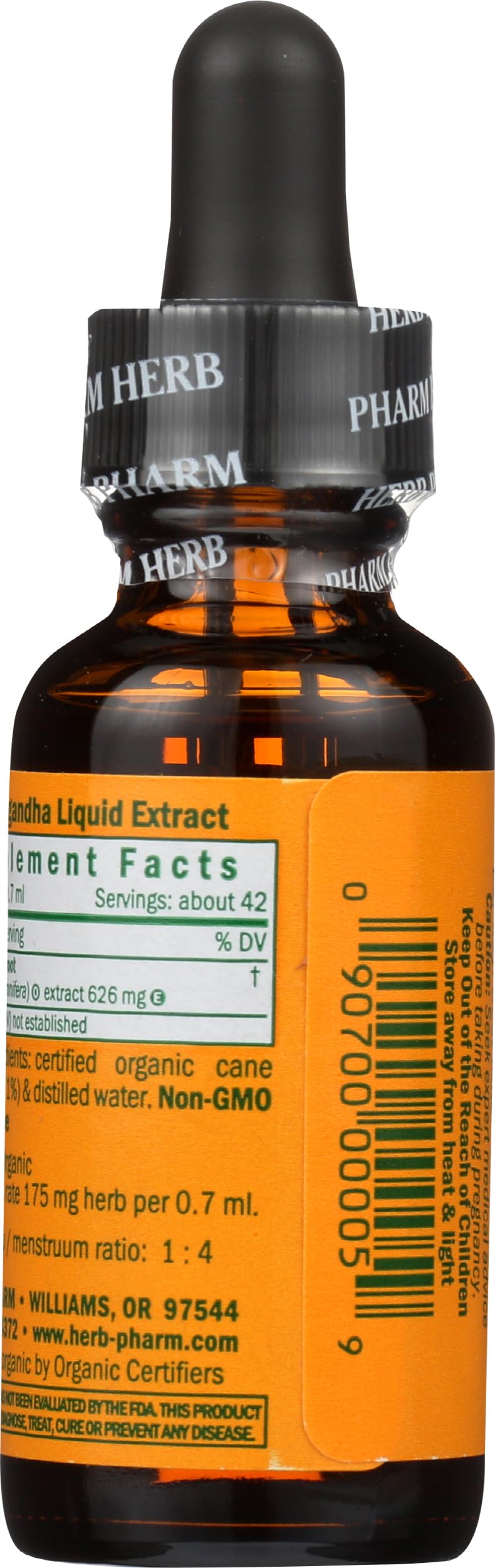 Herb Pharm raíz seca de ashwagandha que muestra origen natural