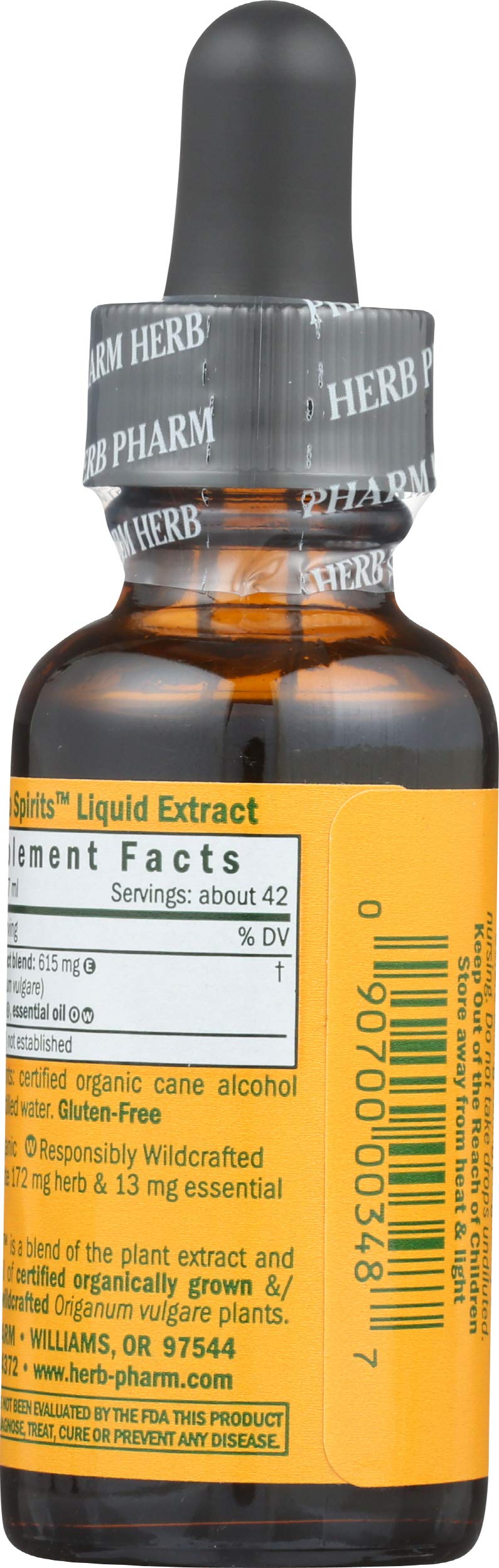 Herb Pharm botella en mano para comparar escala y dosificación fácil