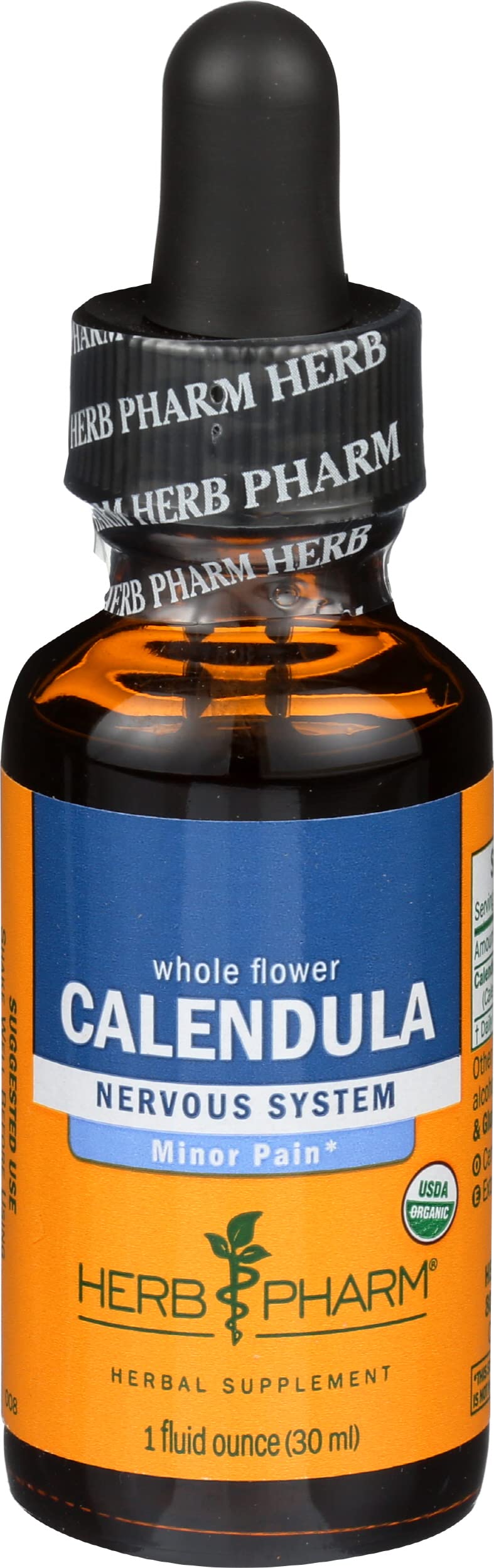 Herb Pharm frente del empaque mostrando botella y etiqueta, aporta confianza de calidad