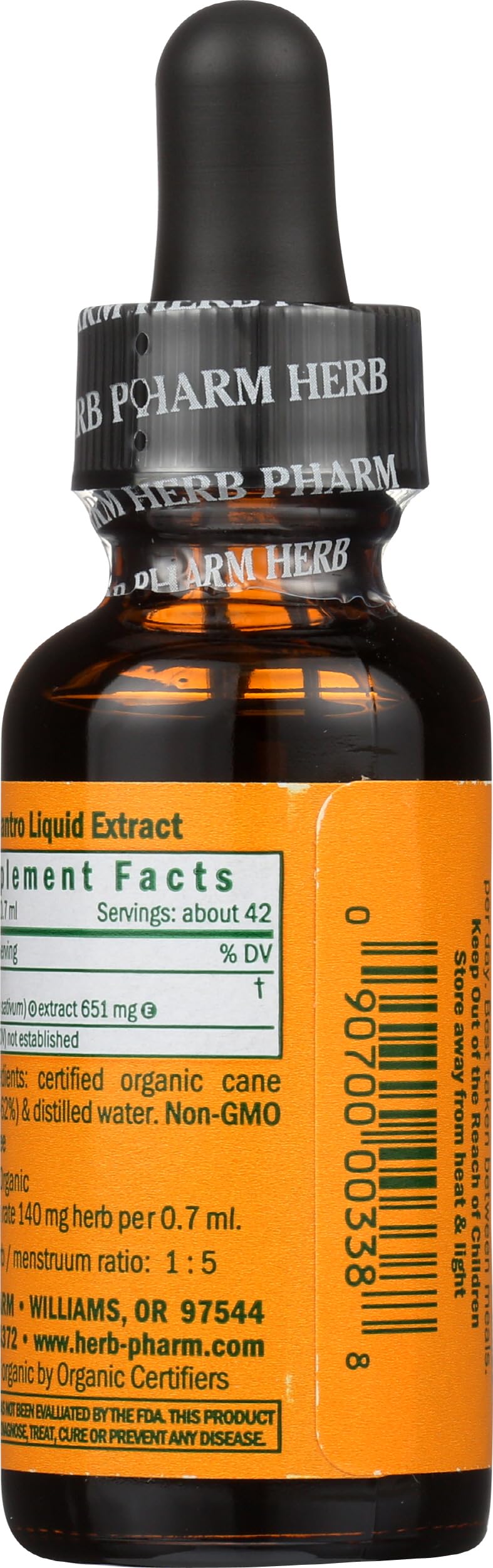 Herb Pharm gotas añadidas a un vaso de agua, uso diario sencillo