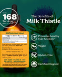 Herb Pharm etiqueta con detalles del cardo mariano y beneficios certificados