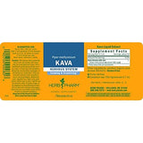 Herb Pharm etiqueta con información de kava y certificaciones visibles