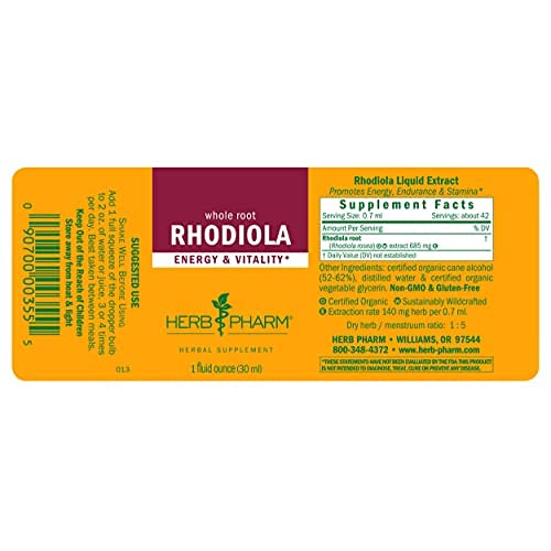 Herb Pharm etiqueta con ingredientes y certificaciones orgánicas claras