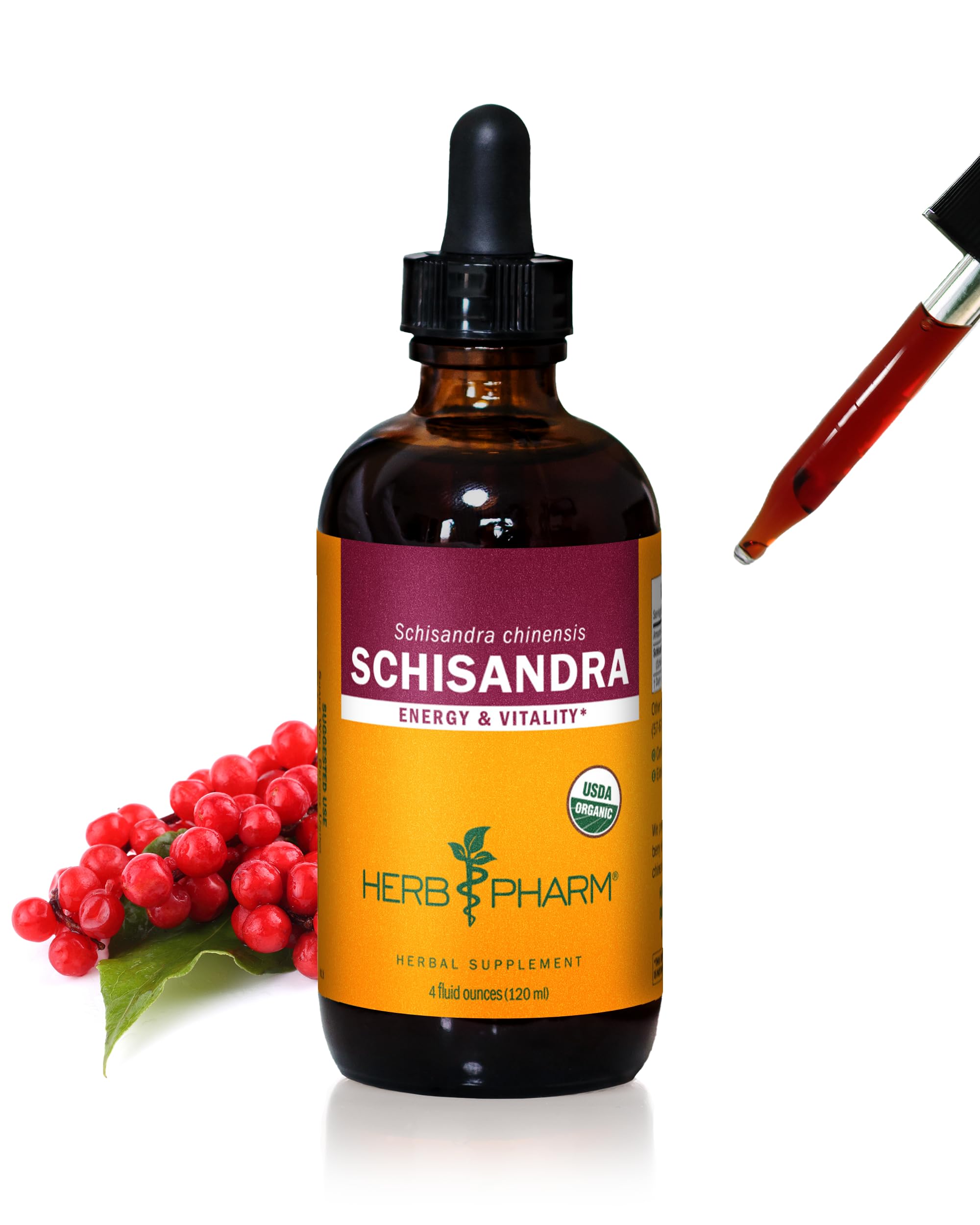 Herb Pharm frasco frontal mostrando etiqueta clara y beneficios