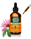 Herb Pharm botella frontal mostrando la etiqueta y beneficio de apoyo inmunitario