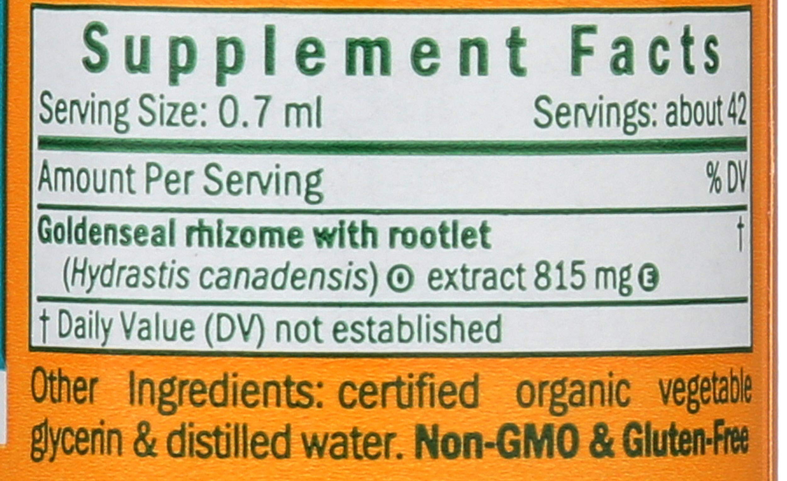 Herb Pharm primer plano del rizoma de Goldenseal y calidad