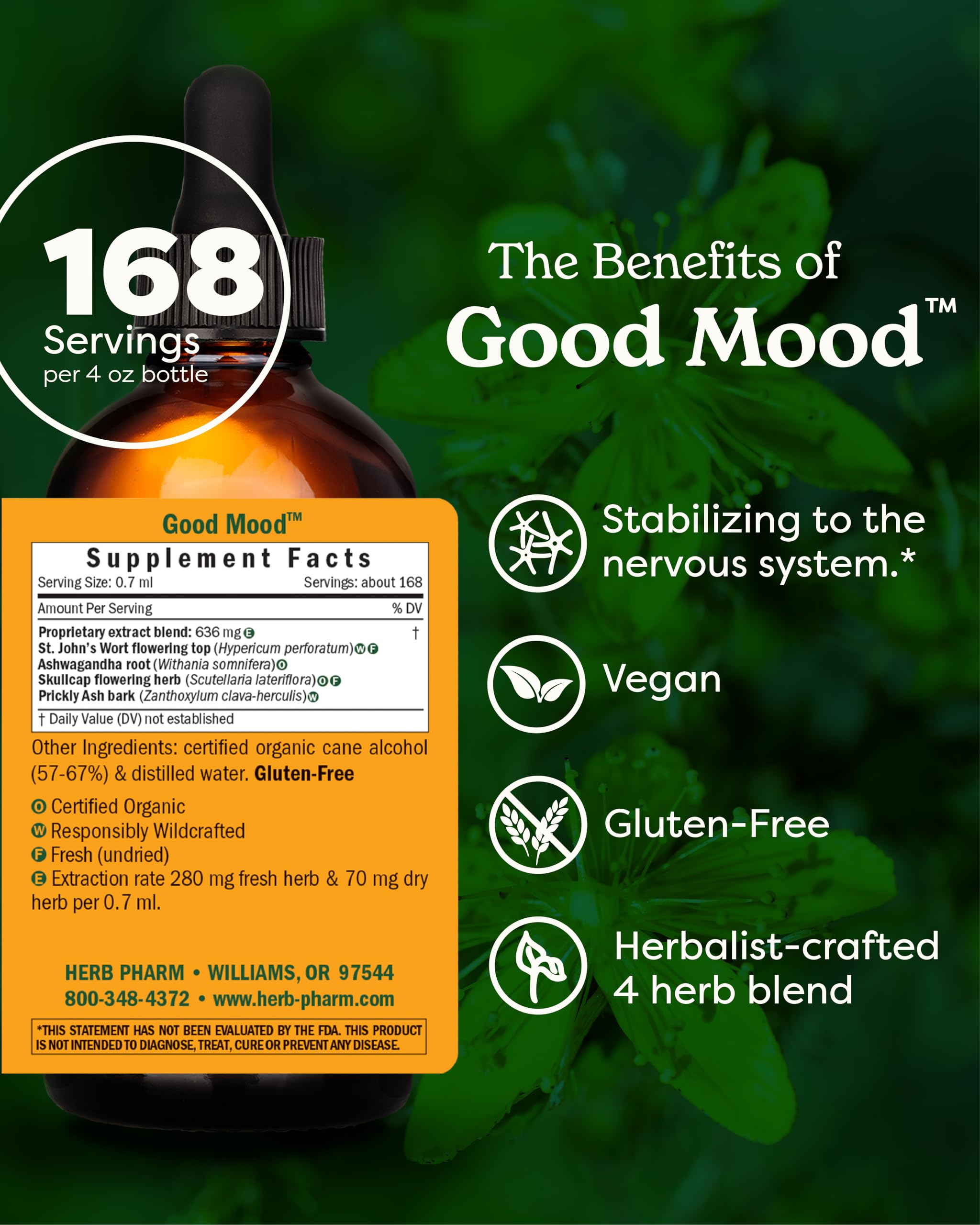 Herb Pharm Good Mood textura líquida en gotero para absorción rápida