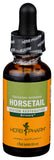 Herb Pharm frasco frontal del extracto Horsetail mostrando etiqueta clara y beneficio de apoyo urinario
