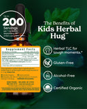 Herb Pharm etiqueta en detalle mostrando ingredientes orgánicos y dosis para niños