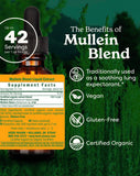 Herb Pharm primer plano de la etiqueta con certificaciones, confianza en calidad
