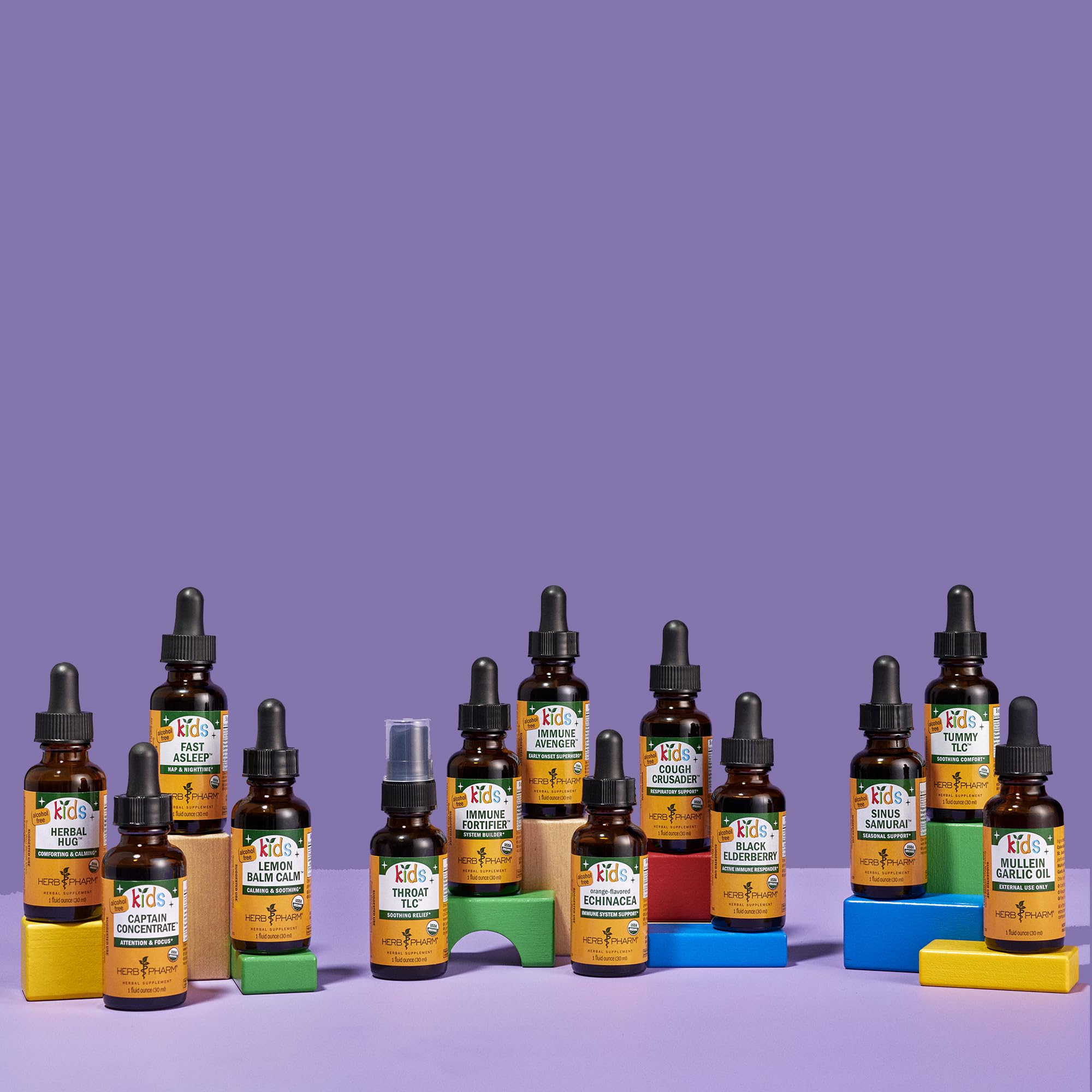 Herb Pharm niño y cuidador administrando gotas con confianza y facilidad