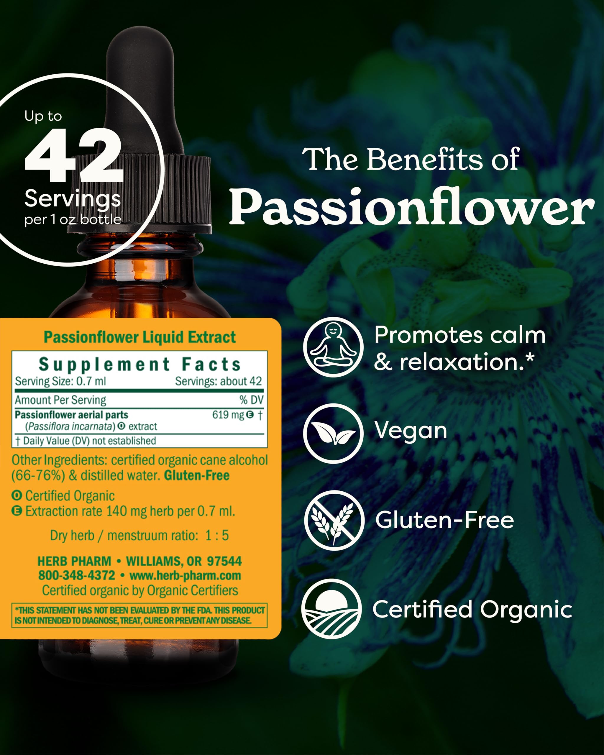 Herb Pharm detalle del dosificador con gotero para dosaje preciso