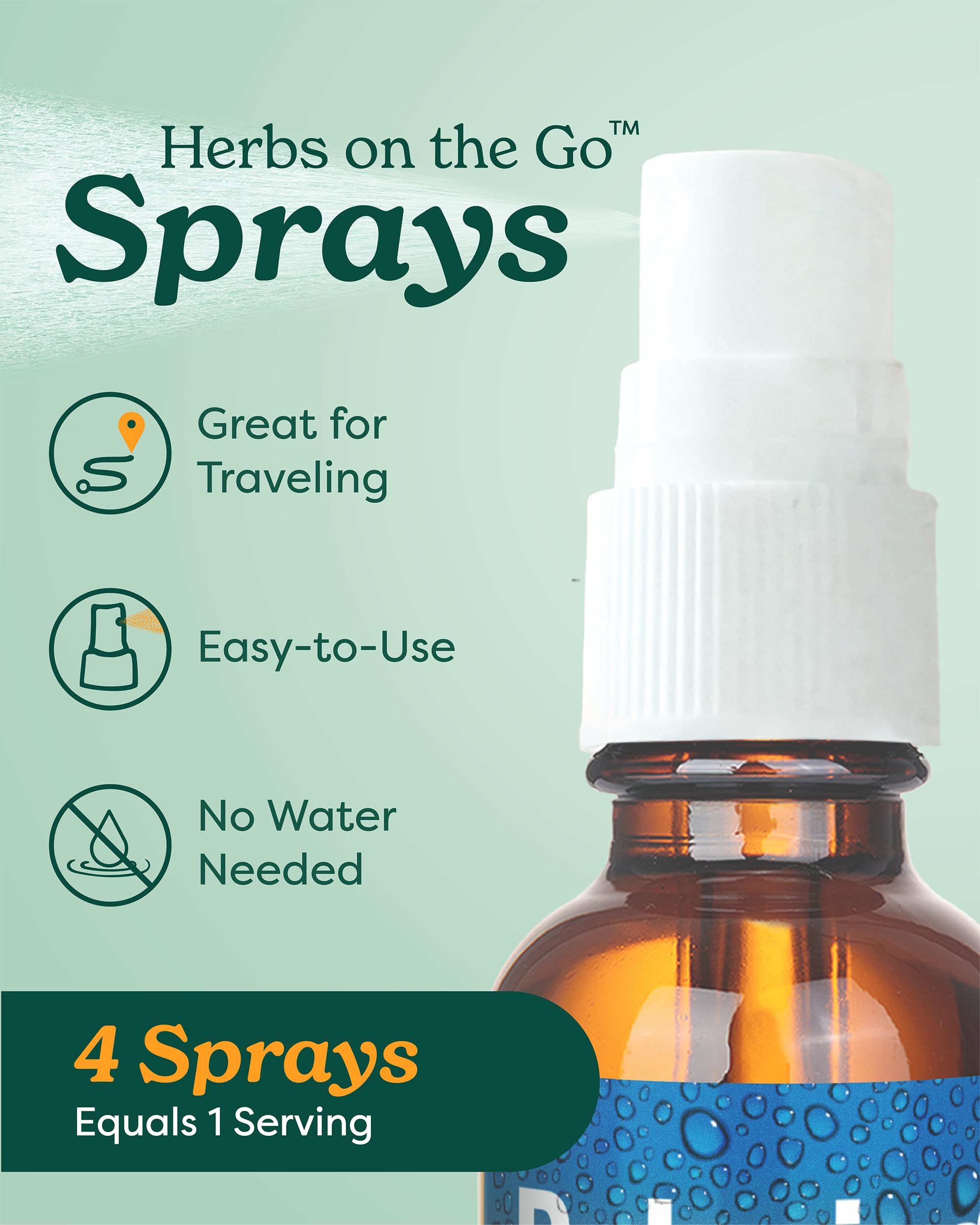 Herb Pharm spray en uso aplicado en garganta, alivio localizado al instante