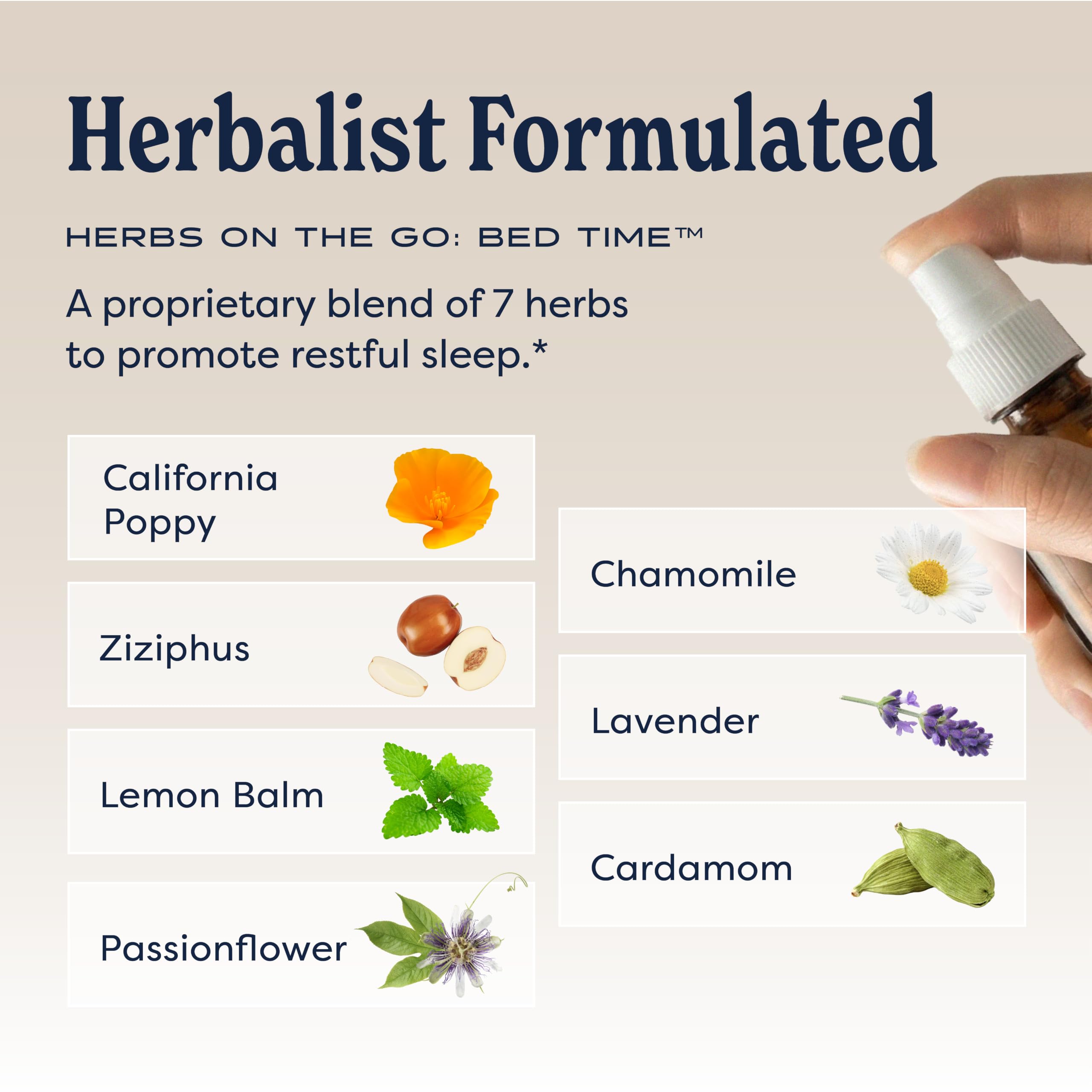 Herb Pharm spray en mesita de noche listo para uso nocturno práctico
