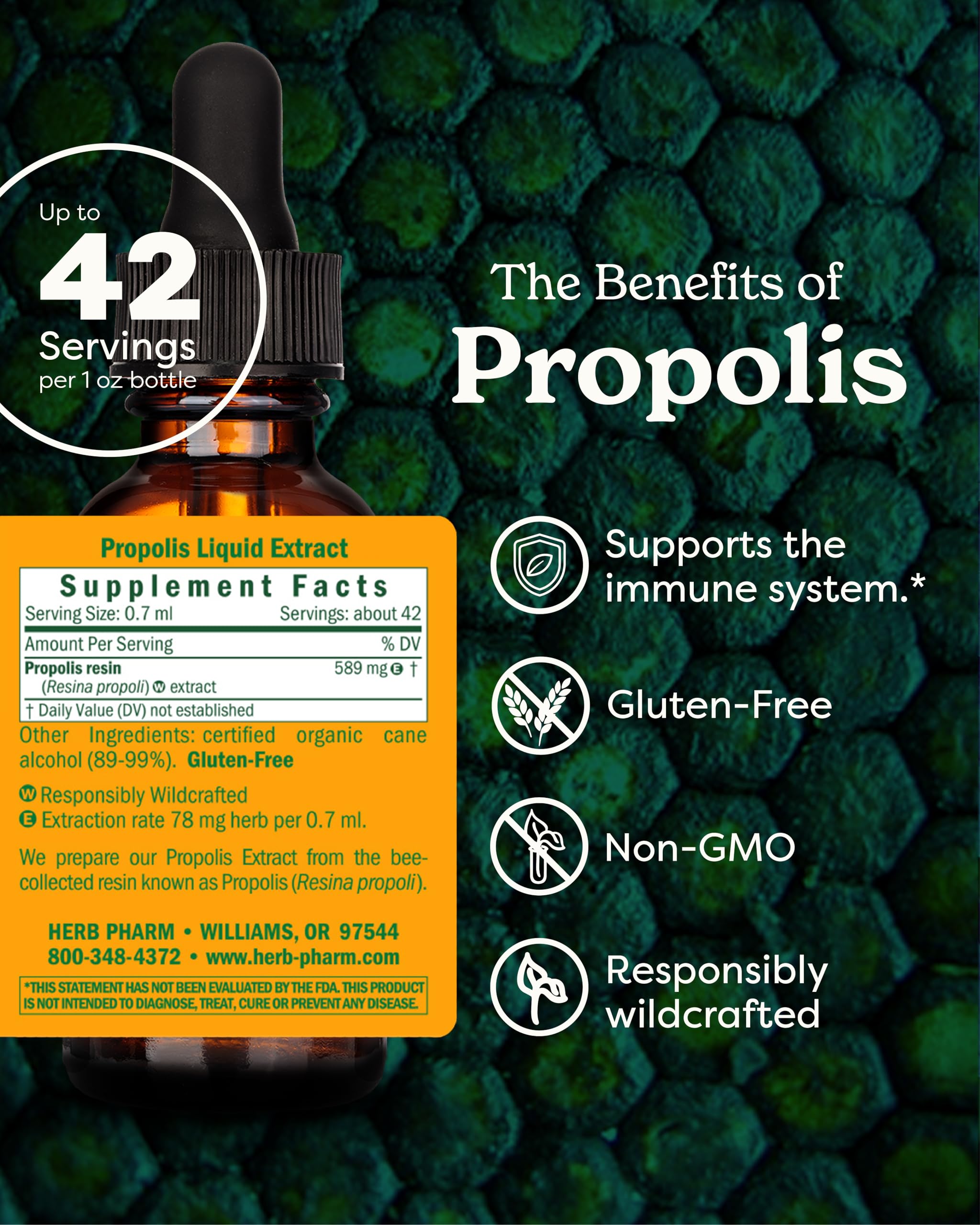 Herb Pharm etiqueta detallada con ingredientes y certificaciones visibles