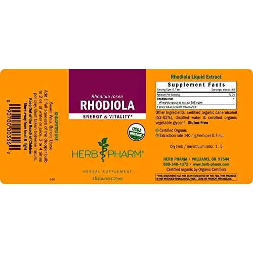 Herb Pharm etiqueta detallada con certificaciones orgánicas visibles