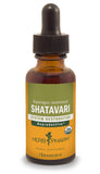 Herb Pharm botella frontal del extracto de Shatavari, vista clara y legible