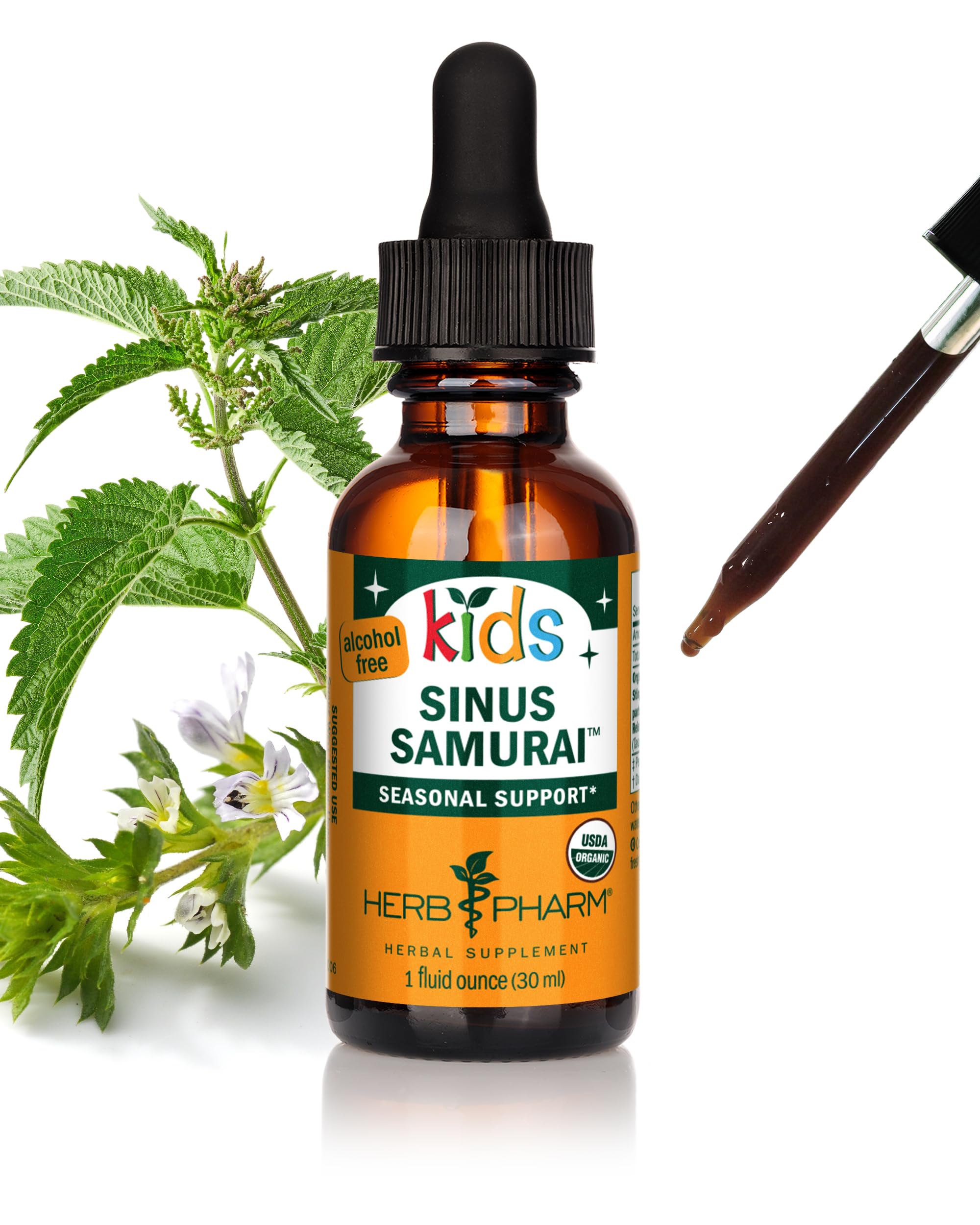 Herb Pharm botella frontal del producto mostrando etiqueta clara