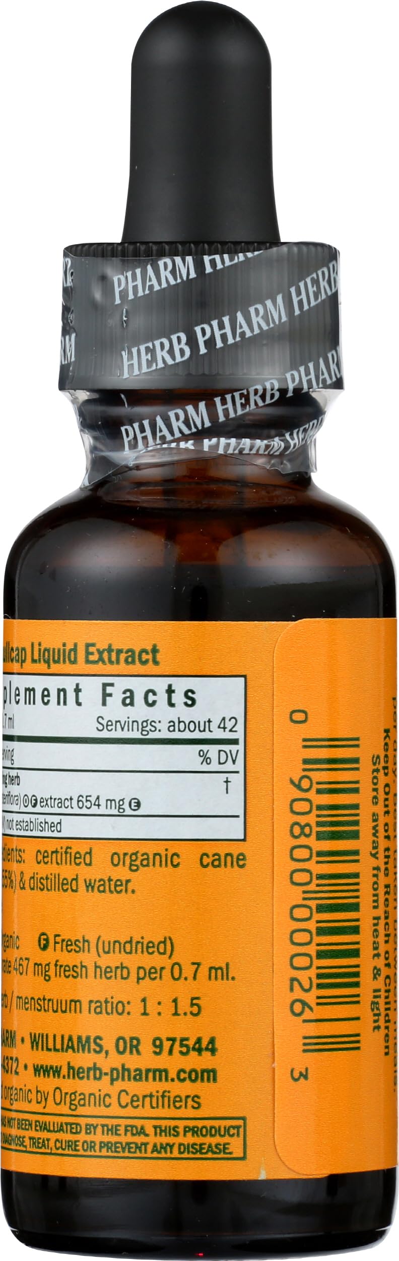Herb Pharm frasco junto a regla para comparar tamaño yportabilidad
