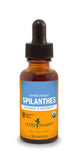 Herb Pharm botella frontal del extracto de Spilanthes mostrando diseño y tamaño práctico