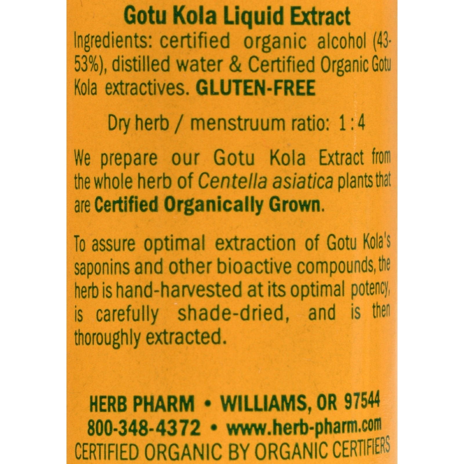 Herb Pharm detalle de textura del extracto líquido de Gotu Kola mostrando concentración y pureza