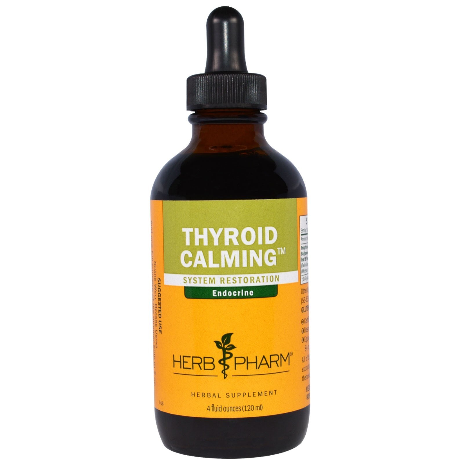 Herb Pharm frontal del frasco mostrando etiqueta y beneficio de apoyo endocrino