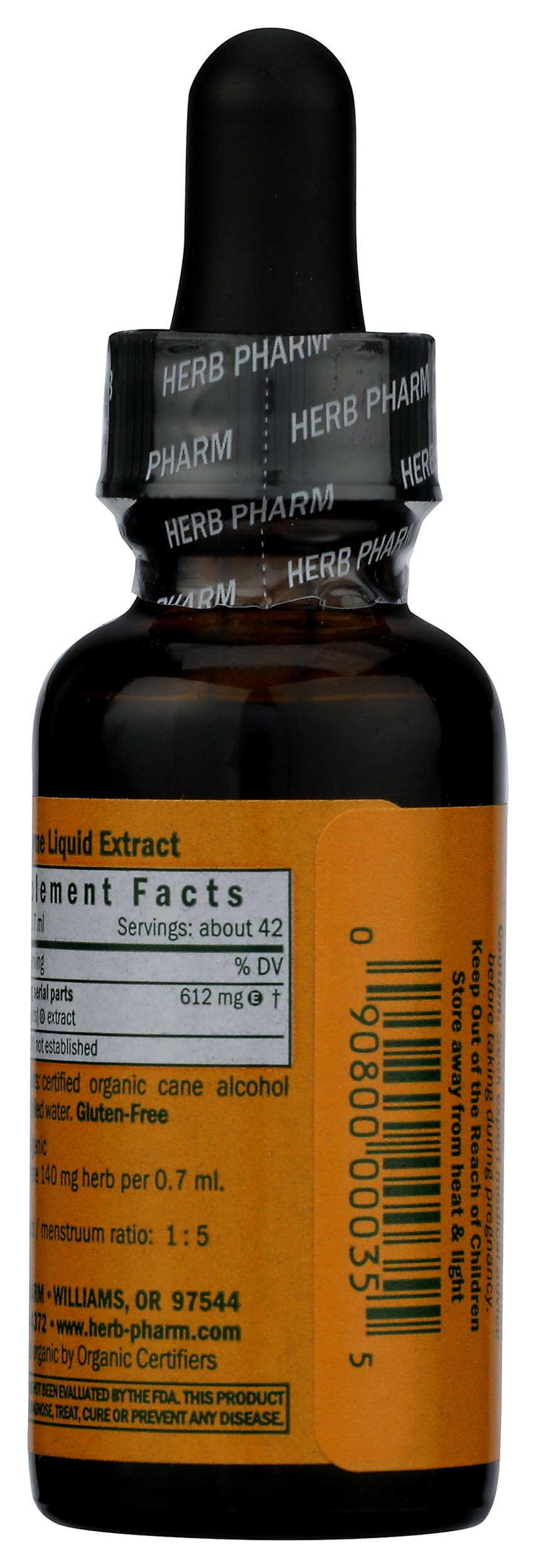 Herb Pharm gotas en superficie mostrando textura del extracto y fácil mezcla