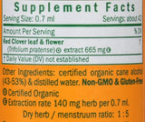 Herb Pharm etiqueta en primer plano con información botánica y HPTLC
