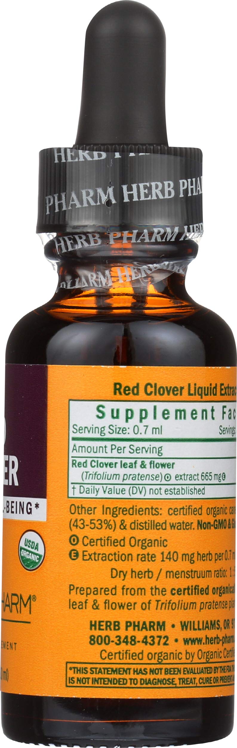 Herb Pharm botella junto a una regla para mostrar tamaño compacto