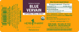 Comparación de tamaño del frasco Herb Pharm Vervain Azul junto a una moneda, portátil