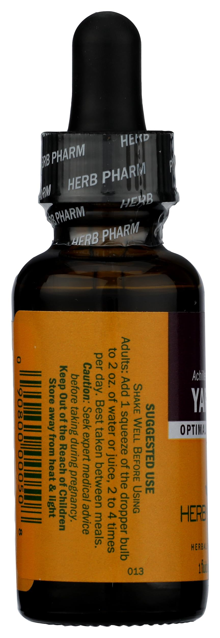 Herb Pharm frasco en mano para comparar tamaño y facilitar dosificación