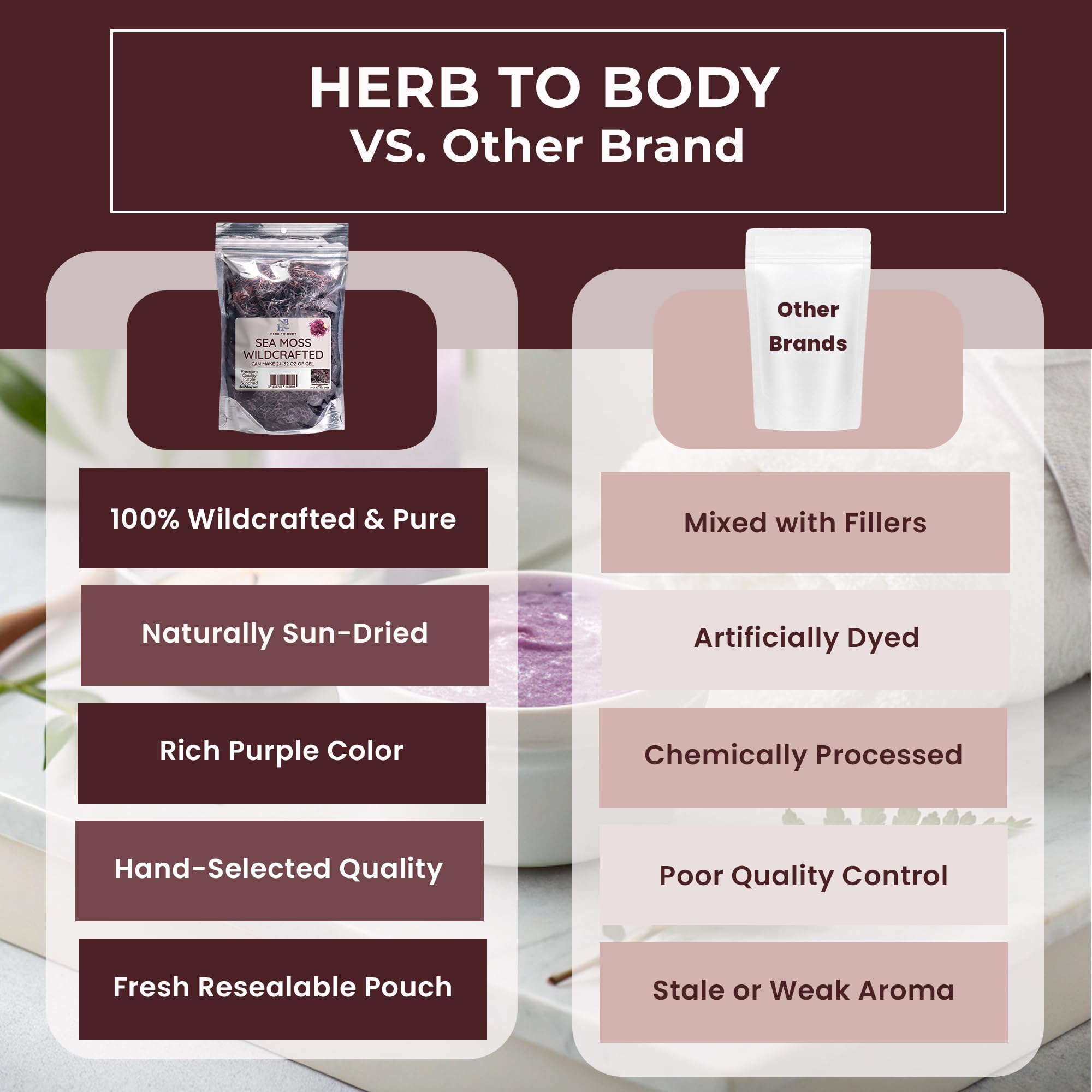 Herb To Body gel de seamoss en tazas listo para añadir a recetas