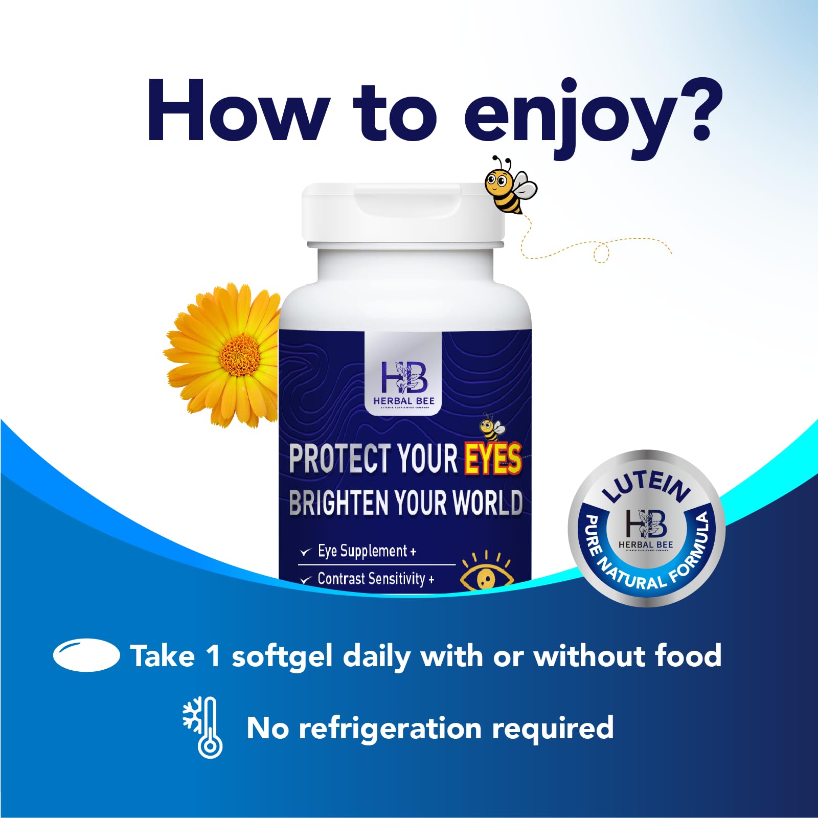 Herbal Bee cápsula junto a un plato para tomar con comida y mejorar absorción