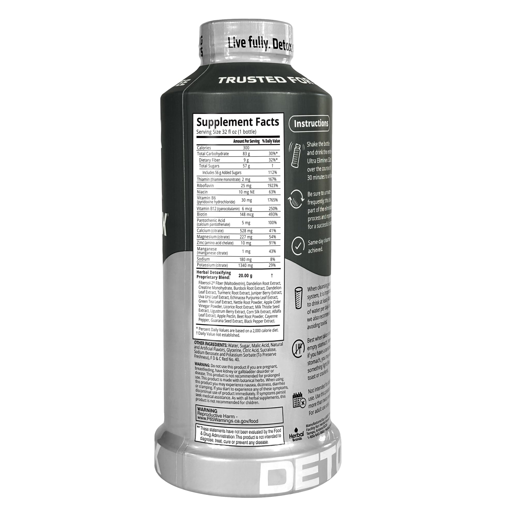Herbal Clean detalle de etiqueta con lista de ingredientes para transparencia y confianza