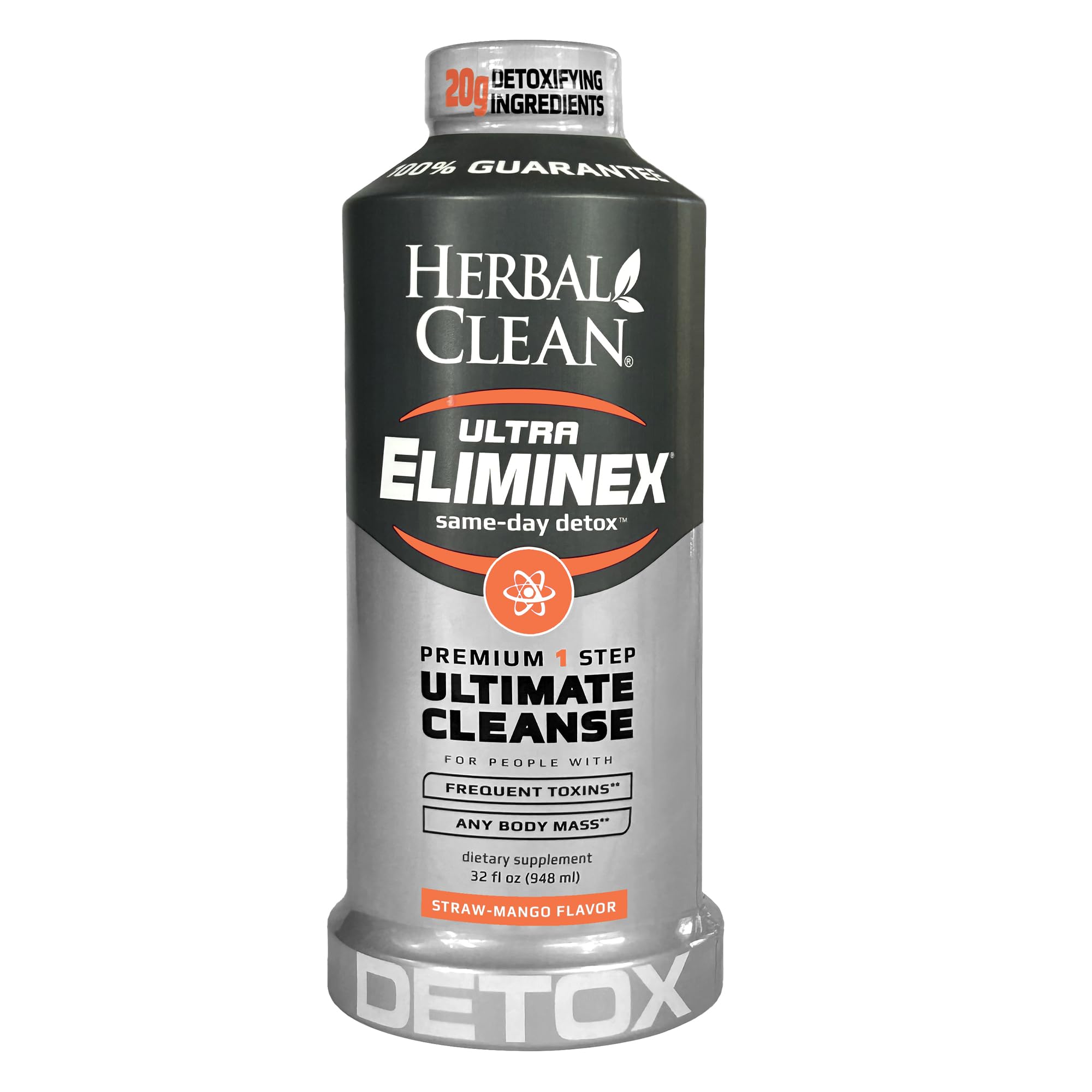 Herbal Clean frente del envase straw-mango mostrando tamaño y diseño, fácil identificación