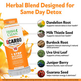 Herbal Clean Qcarbo16 tamaño comparado con un teléfono para escala clara
