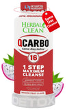 Herbal Clean Qcarbo16 frente del envase mostrando tamaño y diseño, fácil identificación