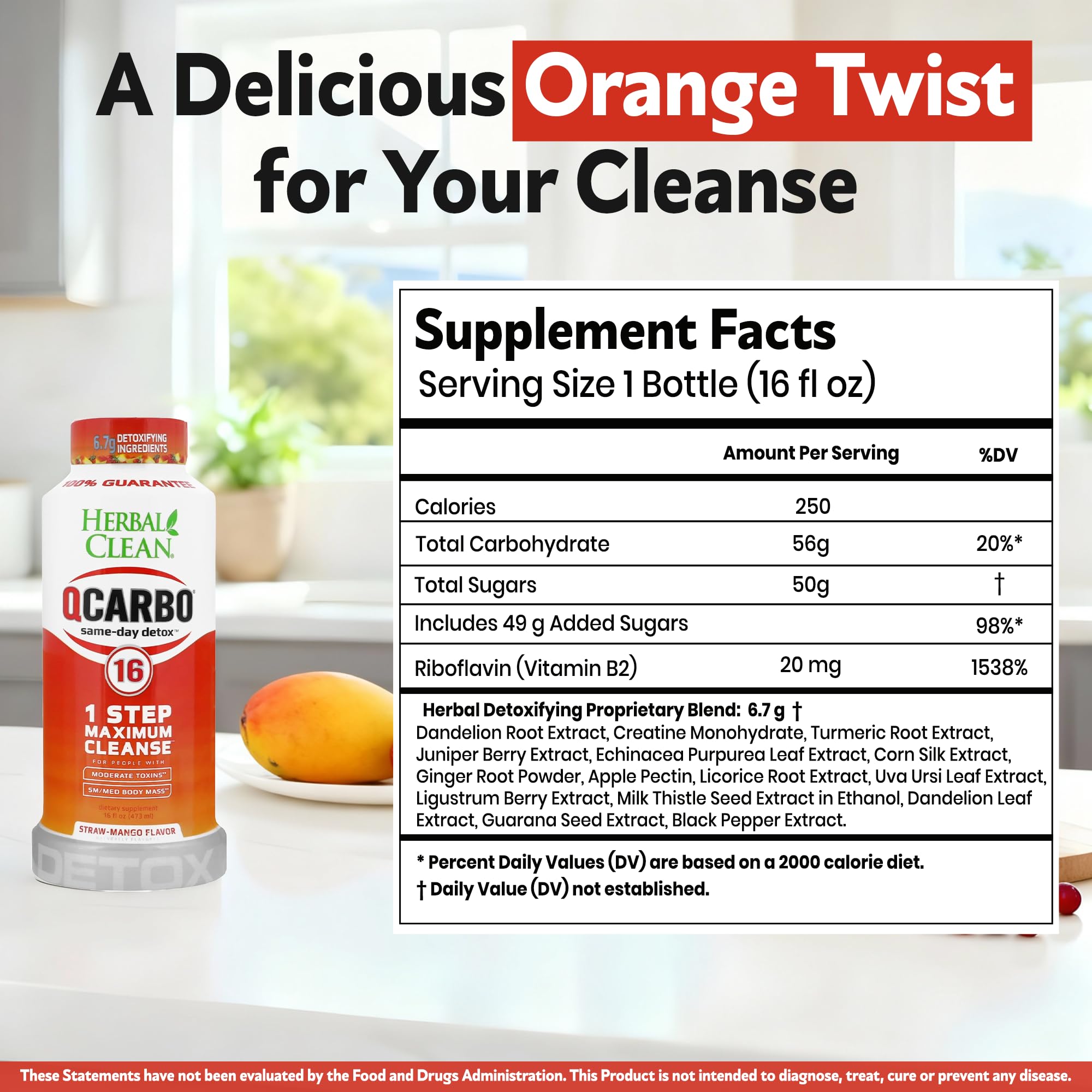 Herbal Clean Qcarbo16 color y textura fresa-mango, aspecto apetecible y suave