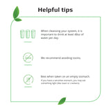 Herbal Clean botella junto a regla para comparar tamaño y volumen real
