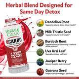 Herbal Clean detalle de textura del líquido, enfoque en mezcla herbal y sensación suave