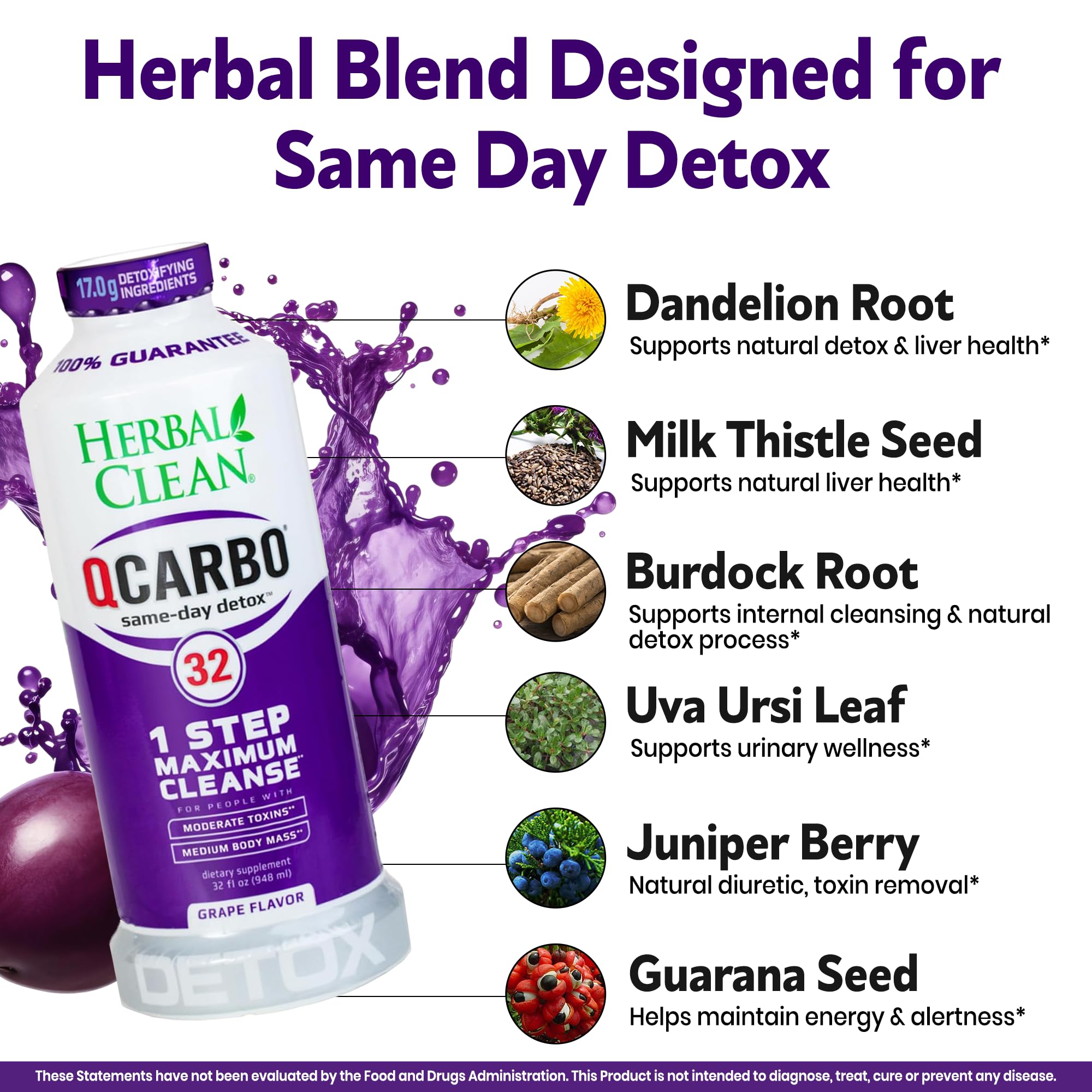 Herbal Clean qcarbo32 persona vertiendo y bebiendo, uso fácil y rápido
