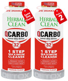 Herbal Clean vista frontal del pack de 2 botellas con sabor tropical, fácil de llevar