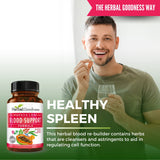 Herbal Goodness cápsulas sobre superficie, muestra la dosis y facilidad de toma